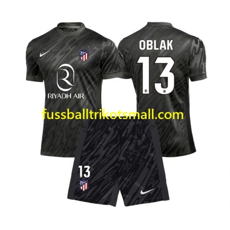 Fußballtrikots Atlético Madrid Jan Oblak 13 Torwart Kinder 2024-2025 Kurzarm Heimtrikotsatz kaufen